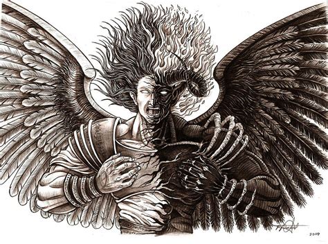 demon and angel drawing